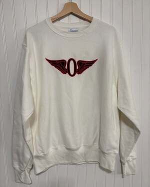 Vintage Champion x Oakley Reverse Weave Winged O Logo Sweatshirt White Size M